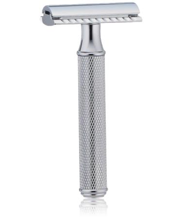 The Art of Shaving Safety Razor for Men - Includes 5 Safety Razor Blade Refills, Double Edged Razor with Closed Comb, Engraved Chrome Plated Handle