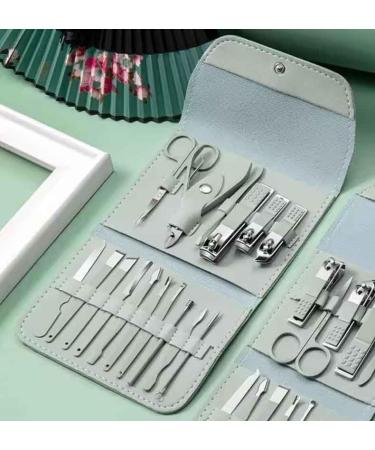Kandid Nail Clippers Set - 16 Pieces Manicure Set Stainless Steel Sharp Manicure Kit Professional Manicure and Grooming Kit by Kandid Nail Care Tools with Leather Bag for Travel and Home - Buy Online on GoSupps.com