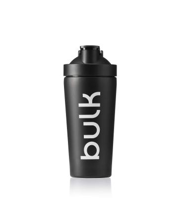 Bulk Deluxe Steel Protein Shaker Bottle Pitch Black 750 ml