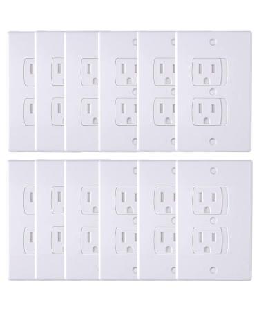 AUSTOR 12 Pack Baby Safety Wall Socket Plugs Electric Outlet Covers Baby Safety Self Closing Wall Socket Plugs Plate Alternate for Child Proofing 12 Count (Pack of 1)