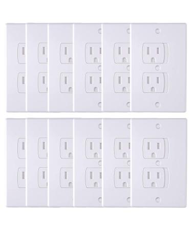 AUSTOR 12 Pack Baby Safety Wall Socket Plugs Electric Outlet Covers Baby Safety Self Closing Wall Socket Plugs Plate Alternate for Child Proofing 12 Count (Pack of 1)
