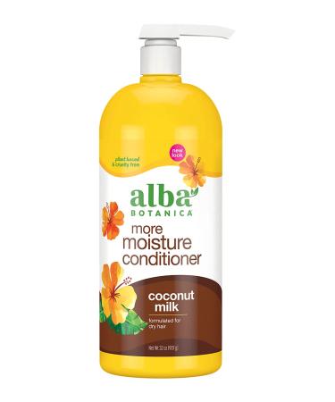 Alba Botanica More Moisture Conditioner, Coconut Milk, 32 Oz 32 Ounce (Pack of 1) Coconut Milk