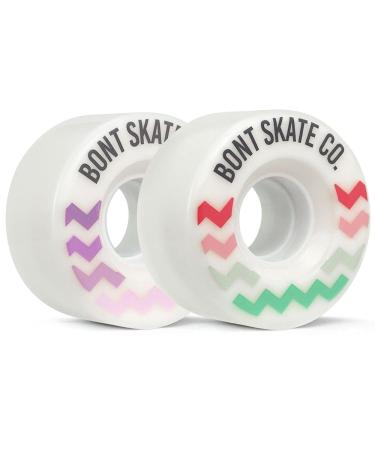 Bont Skates - Glide Outdoor Roller Skate Wheels - 78A Roller Skate Wheels - Outdoor Wheels for Roller Skates - 57x32mm - Replacement Roller Skate Wheels - Set of 4 or 8 White/ Purple Set of 8