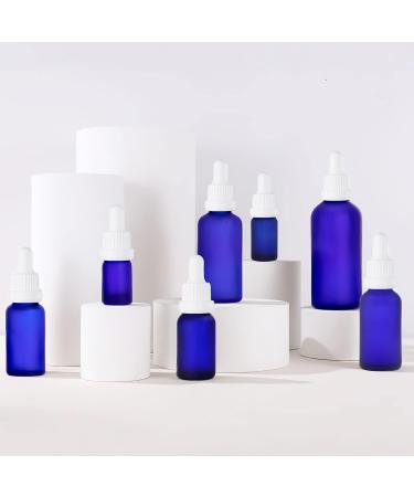 Zeoabsy 12-Pack 20ml Frosted Blue Glass Pipette Bottles - Essential Oils & Aromatherapy Drip Bottles with White Lock Ring - Buy Online on GoSupps.com