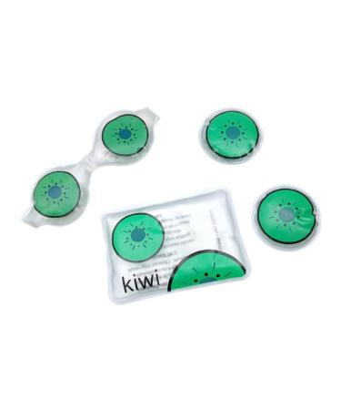 CoolFruit Facial Gel Ice Therapy Kit: Soothing Gel Pads & Eye mask for Tired and Puffy Eyes migraines & toothaches. Kiwi-Scented Relief! Green