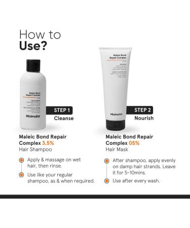 Minimalist Maleic Bond Repair Complex 5% Hair Mask with Transglutaminase Amino Acids & Ceramides | For Damaged & Frizzy Hair | For Women & Men | For All Hair Types | 200 gm - Buy Online on GoSupps.com