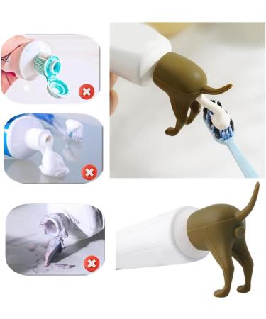 Funny Pooping Dog Butt Toothpaste Topper Pooping Toothpaste Cap Toothpaste Dispenser Funny Toothpaste Dispenser for Daily Creative Bathroom Accessories - Buy Online on GoSupps.com