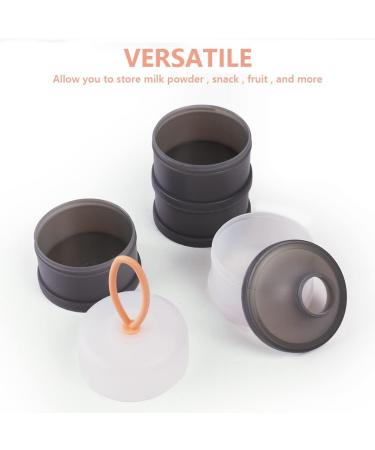 Vicloon Baby Milk Powder Dispenser 4-Layer Portable Storage Container - Gray & Pink | Stackable Pots for Kids Snacks, 120ml per Layer - Buy Online on GoSupps.com