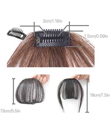 Thin Neat Air Bangs Clip in on Fringe Synthetic Straight Hairpiece Hair Front Extensions (Dark Brown) - Buy Online on GoSupps.com