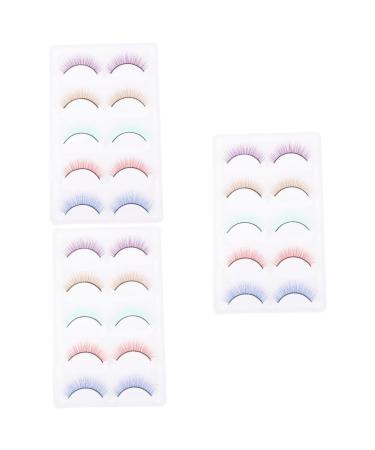 Beaupretty 15 Pairs Colored False Eyelashes Fake Eyelashes Fake Lashes Natural False Eyelashes Colorful Eyelash Girls Fake Eyelash Performance Eyelashes Cosmetic Eyelashes 3d Eyelashes Dense