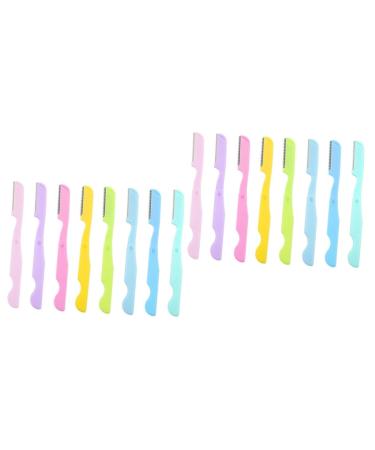 FRCOLOR 16 Pcs Eyebrow Trimmer Portable Shaver Beard Shaver Eyebrow Trimming Cutters Eyebrow Shaper Razor Womens Razors for Shaving Face Female Eyebrow Remover Foldable Tool Plastic Miss
