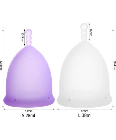 Croing Set of 2 Menstrual Cups - White L & Purple S - Buy Online on GoSupps.com