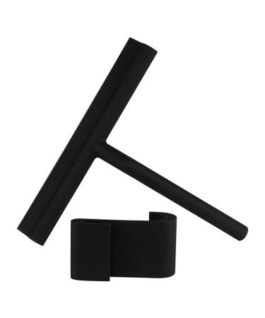 Alapaste Silicone Shower Squeegee Shower with Hook Non Slip Grip Household Window Squeegee Glass Cleaner Shower Silicone Wiper Window Cleaner for Doors Car Glass Mirror & Bathroom Black 21cm