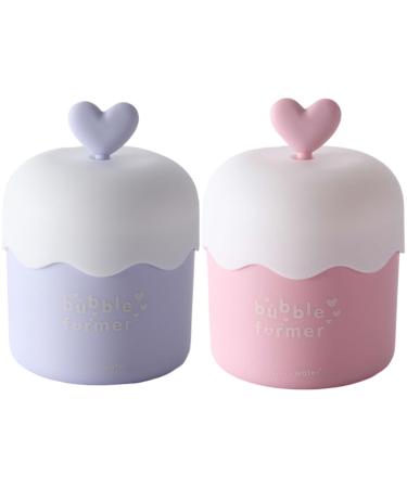 Foam Maker for Face Wash 2Pcs Heart Design Cleanser Foamer Portable Bubble Foamer Fast Foaming PP Skincare Foam Maker for Home Travel
