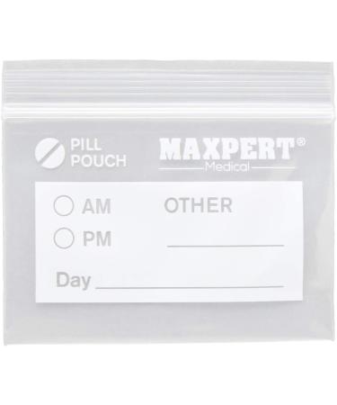 200 Pack Plastic Pill Pouches - Travel-Friendly Zipper Bags for Daily Medicine - Clear Resealable Pill Organizer with Label - 3x2 - Buy Online on GoSupps.com