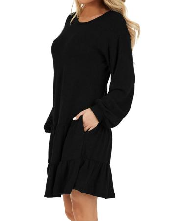 Women's Casual A-line T-Shirt Dress - Elegant Midilange Swing Beach Dress in Black | Perfect for Summer & Leisure - Insinetry XL - Buy Online on GoSupps.com