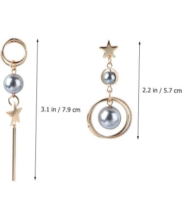 Didiseaon 1pair Elegant Asymmetric Pearl Star Danglers Stylish Long Earrings for Parties Shopping and Everyday Wear Lightweight and Versatile Five-point Design - Buy Online on GoSupps.com