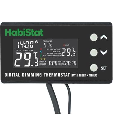 Habistat - Digital Dimming Thermostat - Day And Night Timer - Waterproof - 3 Metre Long Sensor - Adjustable Alarm - Perfect For Reptile Encourages - 600 Watt - Buy Online on GoSupps.com