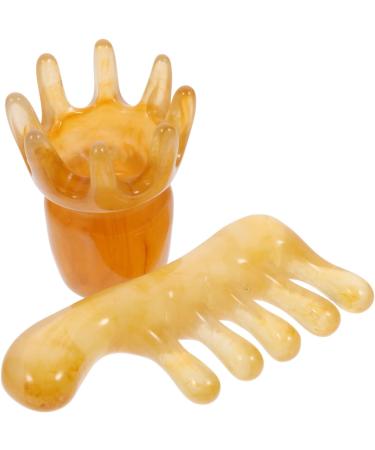 Buy Minkissy Scalp Massage Comb Set - 4-Piece Gua Sha Head Massage Device Jade Acupuncture Comb and Beeswax Brush for Ultimate Relaxation - Buy Online on GoSupps.com