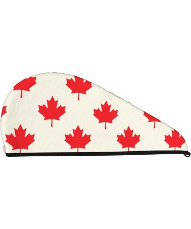 Happy Canada Day Microfiber Hair Towel - Soft & Super Absorbent Coral Velvet Wrap for Long Curly Thick Hair - Buy Online on GoSupps.com