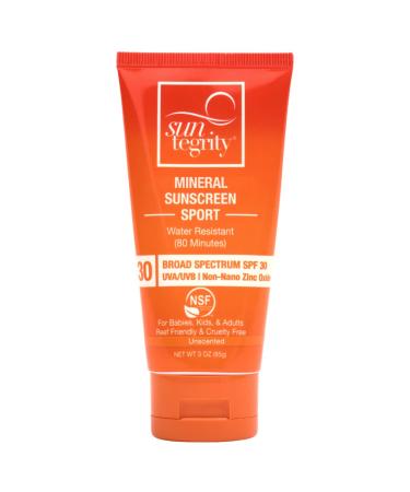 Suntegrity Sport Mineral Sunscreen Broad Spectrum SPF 30 - Unscented (Exp 10/31/2023)