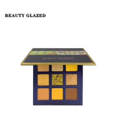 Beauty Glazed 9 Colors Shine Diamond Eyeshadow Palette - Waterproof Shimmer & Glitter Make-up #09 Lemon | Professional Nude Pigments for Flawless Looks - Buy Online on GoSupps.com