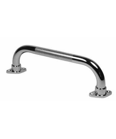 EZee Life Textured Steel Knurled Chrome Grab Bar for Bath and Shower Safety 18" Length 1" Diameter with Rotating Mounting Flange