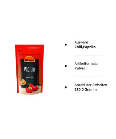 Ostmann Paprika Rosenschaft 250g | Fiery Sharp Ground Pepper Spice for Dips Vegetables & Meat - Buy Online on GoSupps.com