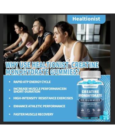 2 Pack Creatine Monohydrate Gummies - Vegan Chewable Muscle Builder & Energy Boost Supplement for Men & Women 120 Counts - Buy Online on GoSupps.com