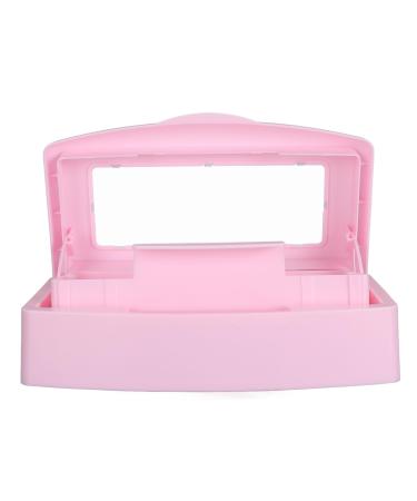 Nail Tool Cleaning Tray Multifunctional Long Life Easy Clean Makeup Tool Needle Cleaning Box for Travel (Pink)
