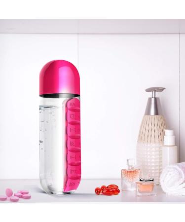 Asobu Combine Daily Pill Box Organizer with Water Bottle - 20 oz Black & Yellow | Perfect for Travel & Daily Use - Buy Online on GoSupps.com