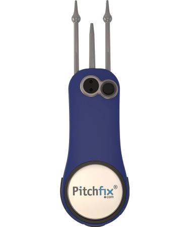 Pitchfix Foldable Divot Repair Tool with Pencil Sharpener & Ball Marker - Royal Blue - Buy Online on GoSupps.com
