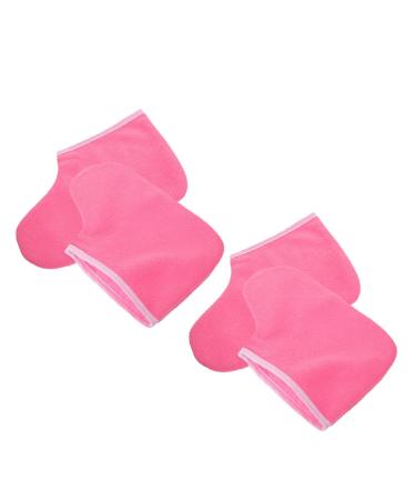 Paquet de Paraffine Pieds 2 Paires Taille paisse Rose Fuchsia Doublure Blanche Couverture Chauffante Soins Spa P dicure Professionnel Domicile