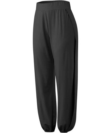 Black X-Large High Slit Harem Pants for Women - Hippie Yoga Trousers - Buy Online on GoSupps.com