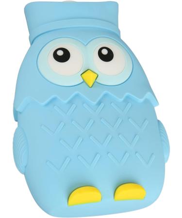 Hot Water Bag - Cute Owl Shape 400ml Leak-proof & Waterproof Injection Hot Water Bottle for Hot Compresses - Portable Light Blue - Buy Online on GoSupps.com