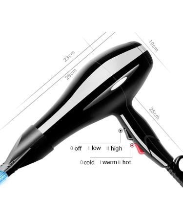 Travel Hair Dryer Professional Ion Hair Dryer 3000W Salon Fast Hair Dryer with 3 Heat Levels Low Noise with Nozzle - Buy Online on GoSupps.com