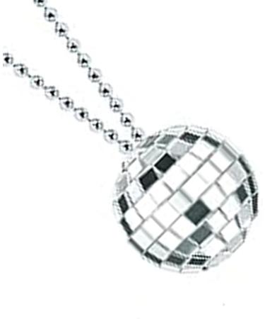 Vsilay 70s Style Mirror Disco Ball Necklace - Vintage Silver Costume Accessory for Women | Trendy eCommerce Shop - Buy Online on GoSupps.com