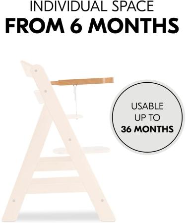 Hauck Alpha+ Wooden Tray Natural - FSC Sustainable Certified Beechwood Elevated Highchair Tray Easy to Clean - Buy Online on GoSupps.com