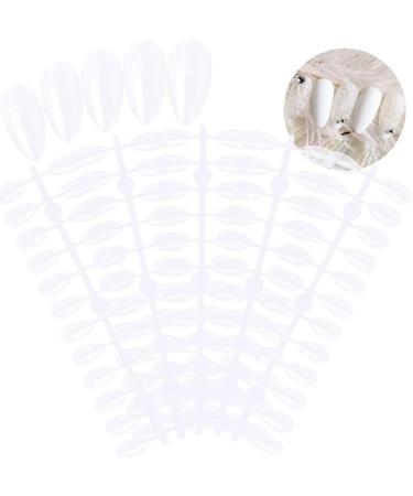 120pcs Oval Shape Full Cover Stiletto Fake Nails - Transparent | False Nail Tips for Practice Hand Display & Gel Design - Buy Online on GoSupps.com