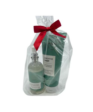 Bath & Body Works Aromatherapy Breathe Deep Eucalyptus & Lavender Gift Set - Holiday Essential Oil Mist & Body Cream with Red Bow - Perfect for Gifts - Buy Online on GoSupps.com