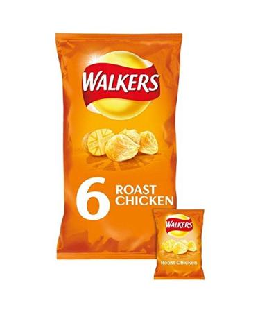 Walkers Walkers Roast Chicken Crisps 25g x 6 per pack