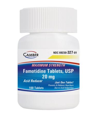 Camber Famotidine Tablets 20 mg Maximum Strength Acid Reducer for Heartburn Relief 100ct