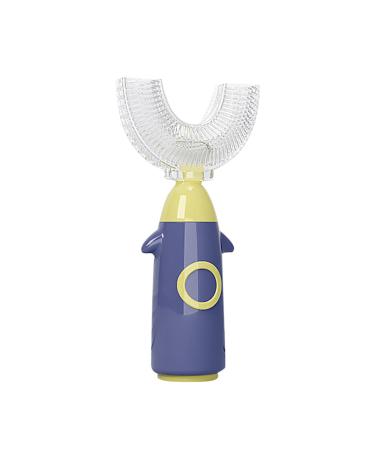 Children and shaped toothbrush children's toothbrush All rounded 360 food quality silicone brush head baby toothbrush (1-12 years old) a large