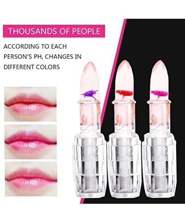 ACAMPTAR Flower Crystal Jelly Lipstick - Temperature Change Color Lip Balm Waterproof Red Lipstick | International Shipping - Buy Online on GoSupps.com