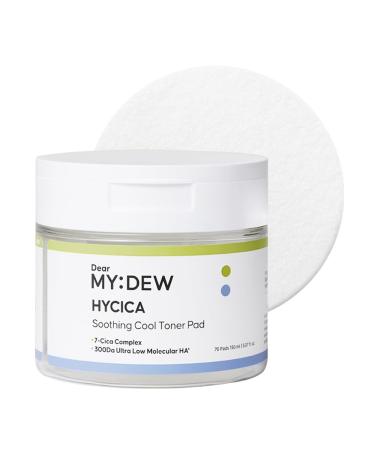 DearMYDEW HYCICA Soothing Toner Pad | Cooling Calming Hydration for Sensitive Skin with XYLITOL Centella Ultra-Low Molecular Hyaluronic Acid Vegan Fragrance-Free Korean Skincare 70 Pads