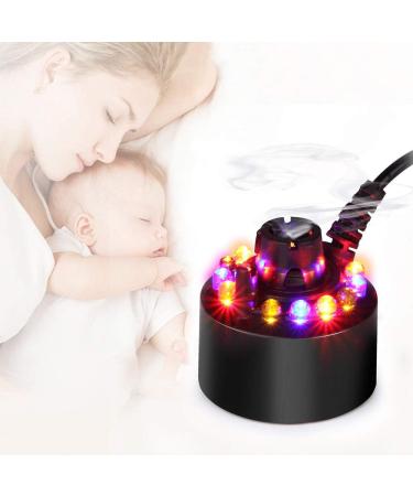 PAIDUOJI Color Changing LED Pond Fountain Fogger Humidifier - 12 LED Lights Atomizer with AC Adapter (Black) - International Shipping Available - Buy Online on GoSupps.com