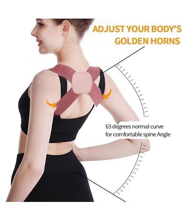 Adjustable Upper Back Brace Posture Corrector - Invisible Hunchback Correction Belt for Pain Relief | Large Pink (132-176 lb - Buy Online on GoSupps.com