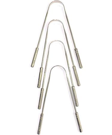Stainless Steel Tongue Cleaner Set - Fight Bad Breath Safe & Flexible - Oral Care for Adults & Children (4 Pieces) - Buy Online on GoSupps.com