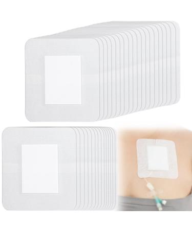 Chemo Port Covers Adhesive Island Dressing Breathable Chest Port Protector Bordered Gauze Post Surgery Stitches Incision Wound Bandages 2.3" x 2.7" with 1" x 1.5" Pad Pack of 20