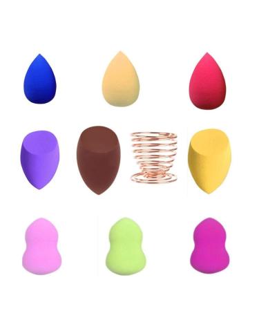 Voarge make -up sponge set 9 pieces beauty sponge blender with 1 piece of make -up sponge holder for liquid priming cream and powder cosmeti